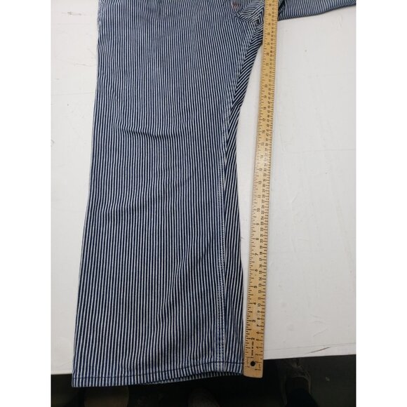 Round House Denim Overall Bibs Hickory Stripe Engineer Railroad Work Pre Owned - Picture 7 of 11